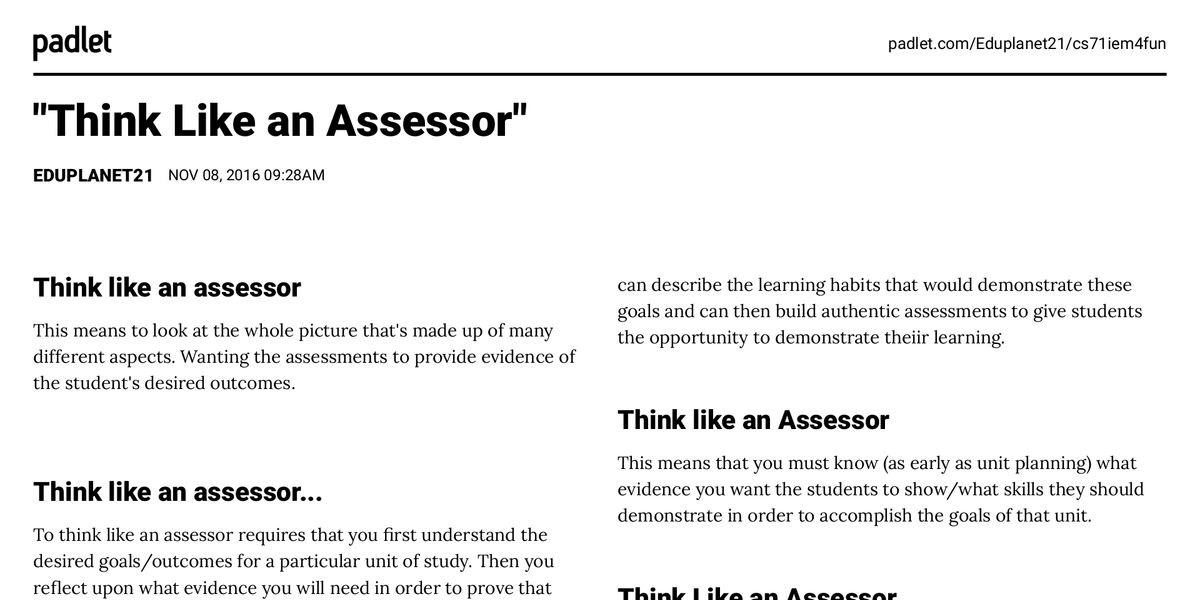 "Think Like an Assessor"