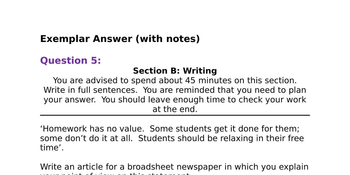paper 2 question 5 homework